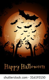 Halloween Poster. Grungy Background. Holiday Card.