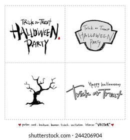 Halloween poster / Hand drawn calligraphy - vector