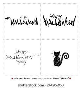 Halloween poster / Hand drawn calligraphy - vector