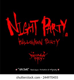 Halloween poster / Hand drawn calligraphy - vector