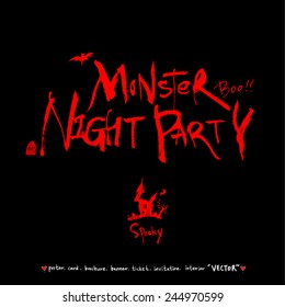 Halloween poster / Hand drawn calligraphy - vector