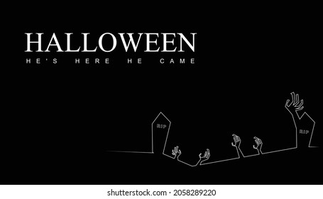 Halloween. Poster. The hands of the dead. Magils.