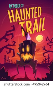 Halloween Poster Haunted Trail Background