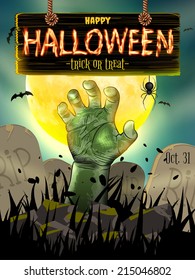 Halloween poster for horror holiday design. EPS 10 vector file included