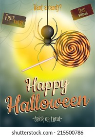 Halloween poster for horror holiday design. EPS 10 vector file included