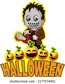 Halloween Poster with killer with mask