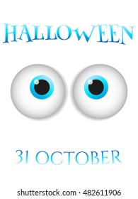 Halloween poster. Poster with monster eyes