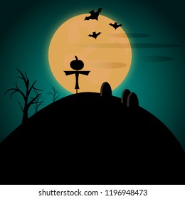 halloween poster with the moon