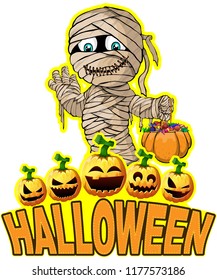 Halloween Poster with Mummy