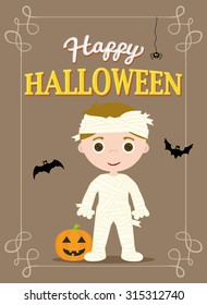 Halloween Poster Mummy Costume, Brown Color