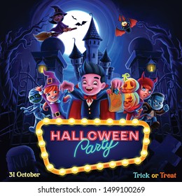 halloween poster for party illustration