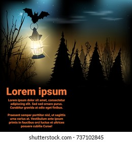 Halloween poster with place for text. Vector illustration