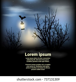 Halloween poster with place for text. Vector illustration
