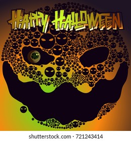 Halloween poster with potion and eye