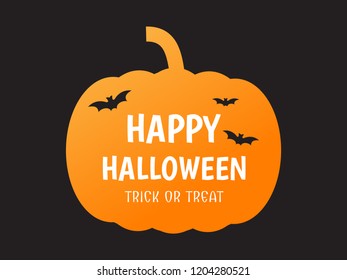 Halloween poster with pumpkin shape  - Vector illustration