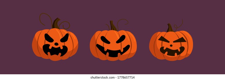 Halloween. Poster for Halloween. Pumpkins. Night. Full moon