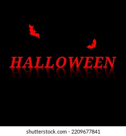 Halloween poster with reflection on black background
