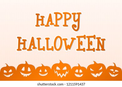 Halloween poster with scary pumpkins. Vector.