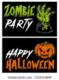 Halloween poster set. Vector illustration design.