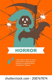 Halloween poster with the spirit of Halloween pumpkin party invitation 