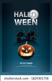 Halloween Poster Template Design Vector Illustration