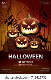 Halloween Poster Template Design Vector Illustration