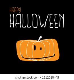 Halloween poster template with pumpkin