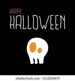 Halloween poster template with skull