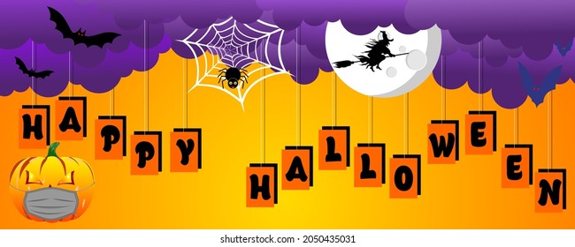 Halloween poster template, vector illustration