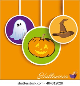 Halloween poster template - vector illustration.