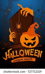 Halloween poster template Vector illustration