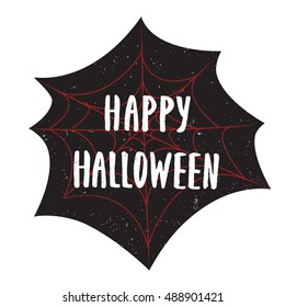 Halloween poster with text inside. Textured background. Grunge modern typographic, brush calligraphy hand drawn lettering. Vector illustration. For halloween cards, covers, tags, icons set and more.