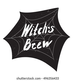 Halloween poster with text inside. Textured background. Grunge modern typographic, brush calligraphy and hand drawn lettering. Use halloween cards, covers, tags, icons set and more.