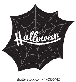 Halloween poster with text inside. Textured background. Grunge modern typographic, brush calligraphy and hand drawn lettering. Use halloween cards, covers, tags, icons set and more.