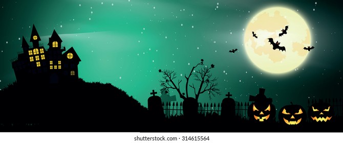 Halloween poster. Vector background. 