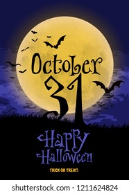 Halloween Poster. Vector illustration.