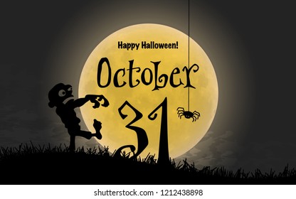 Halloween Poster. Vector illustration.