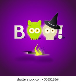 Afiche de Halloween. Ilustración vectorial.