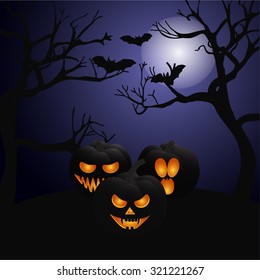 Halloween Poster. Vector illustration.