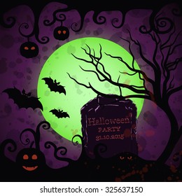 Halloween Poster. Vector illustration. Halloween background for banners or invite cards. All Saints' Eve vector template.