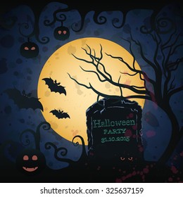 Halloween Poster. Vector illustration. Halloween background for banners or invite cards. All Saints' Eve vector template.