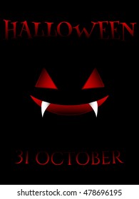 Halloween Poster. Vector illustration with monster