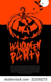 Halloween poster vector template