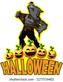 Halloween Poster with werewolf.