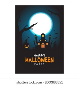 halloween poster for your design for the holiday Halloween. Vector illustration