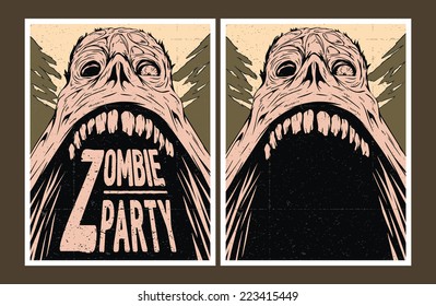 Halloween Poster. Zombie Party Invitation.