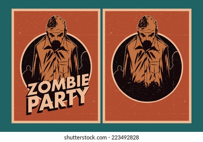 Halloween Poster. Zombie party invitation.