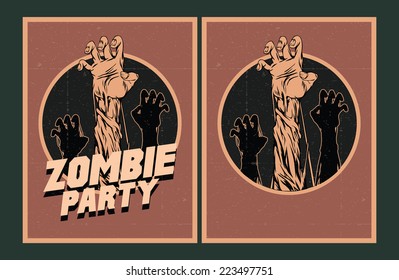 Halloween Poster. Zombie party invitation.