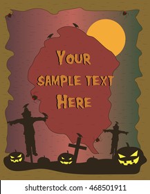 Halloween poster with zombies. Halloween background. Vector illustration