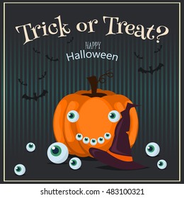 Halloween Posters set party invitation spooky holiday. 
